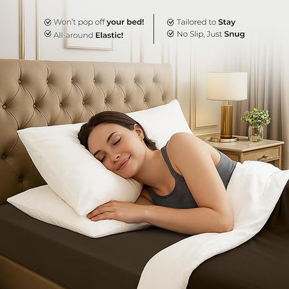 Utopia Bedding King Fitted Sheet - Bottom Sheet - Deep Pocket - Soft Microfiber - Shrinkage and Fade Resistant - Easy Care -1 Fitted Sheet Only (Brown)