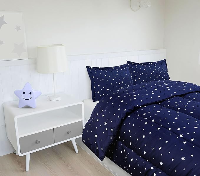 Utopia Bedding Star Kids Comforter Set with 2 Pillow Shams, 3 Piece Soft Microfiber Twin Bed Comforter with Pillow Shams, Printed Kids Bedding for Boys and Girls, Lightweight, Breathable,Easy Care