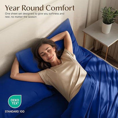 Utopia Bedding Twin Sheet Set – 3 Piece Bed Sheets for Twin Size Bed, Soft and Breathable Microfiber, Includes 1 Fitted Sheet, 1 Flat Sheet and 1 Pillowcase – Oeko Tex (Royal Blue)