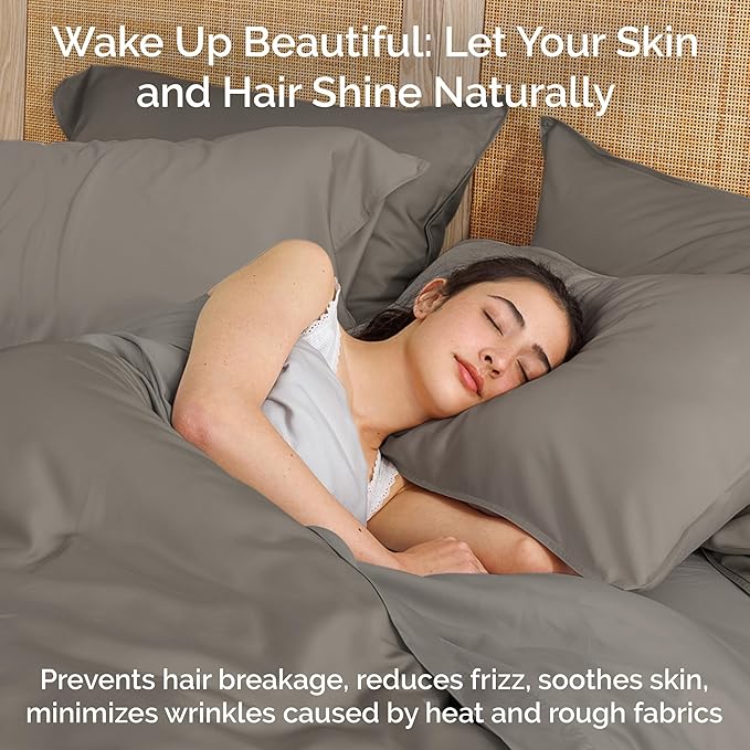 Viscose Bamboo Sheets Queen Size 4PC Set - Cooling Bedding for Hot Sleepers with Moisture Wicking Technology - Silky Soft 18 Inch Deep Pocket - Sand 60"x 80"