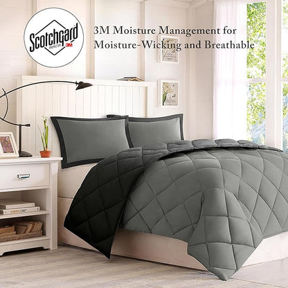 Madison Park Larkspur Comforter Set, Black/Gray, King