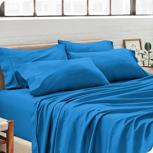 Bare Home Microfiber Bulk Pillow Cases - King Set of 4 - Cooling Pillowcases - Double Brushed - Medium Blue Pillowcases 4 Pack - Easy Care (King - 4 Pack, Medium Blue)