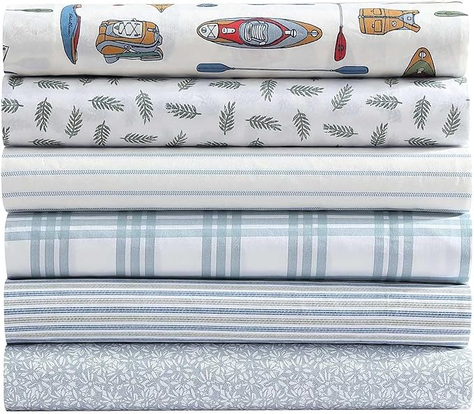 Eddie Bauer - Full Sheets, Cotton Percale Bedding Set, Cool & Breathable Home Decor (Laurel Leaves, Full)