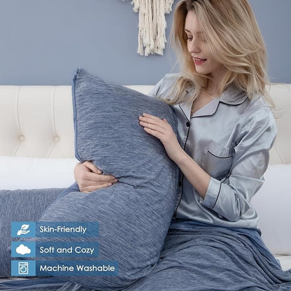 CHOSHOME Cooling Pillow Cases Zipper Pillow Covers Q-Max > 0.45 Zippered Pillowcases for Hot Sleepers, Soft, Breathable, Skin-Friendly, 2 Pack (Standard, 20"x26", Blue)