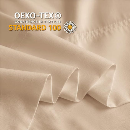 BEDELITE Pillow Cases Standard Size Set of 2, Rayon Derived from Bamboo, Cooling Pillow Cases for Hot Sleepers & Night Sweats, Breathable and Silky Soft Envelope Pillowcases(Taupe, 20"x26")