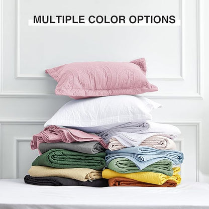Love's cabin King Size Quilt Set Pink Bedspreads - Soft Bed Summer Lightweight Bedspread Comforter - Modern Style Coin Pattern Coverlet for All Season - 3 Pieces (1 Quilt, 2 Pillow Shams)