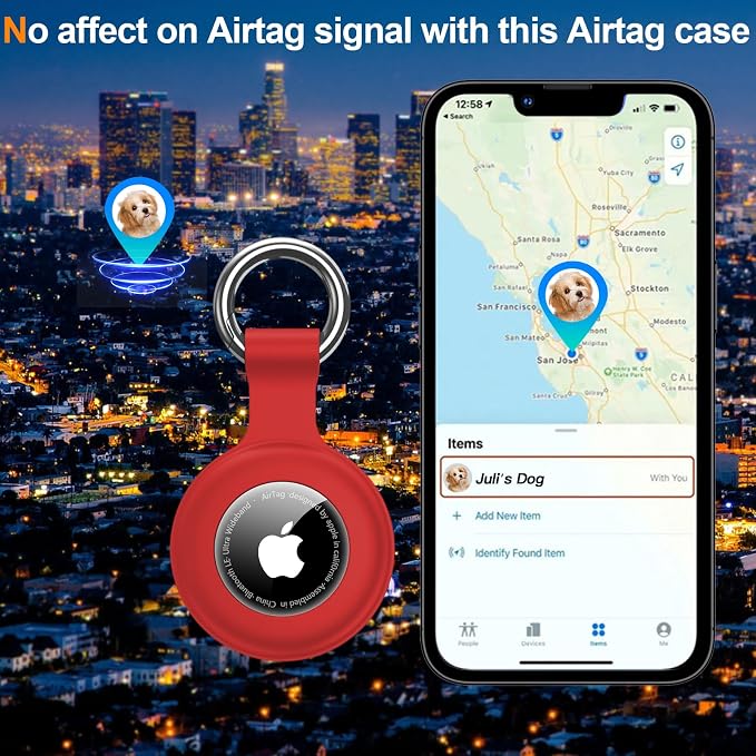 1|2|4Pack for Apple AirTag Holder with Keychain for Air Tag 2nd/1st Gen | Waterproof Air Tag Cover GPS Tracker Anti-Scratch Silicone Air-Tag Case for Pets,Kids,Bags-Black+Blue+Green+Red
