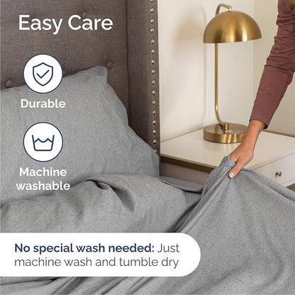 Cal King 6 Piece Sheet Set - Comfy Breathable & Cooling - Soft Hotel Luxury Bedding Set w/ 8-16 Inch Deep Pockets - 1 Flat & 1 Fitted Sheet & 4 Pillowcases - Wrinkle Free & Easy Care - Heathered Grey