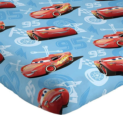 Disney/Pixar Cars 95 Twin 3 Piece Blue Sheet Set with Lightning McQueen (Official Disney/Pixar Product)