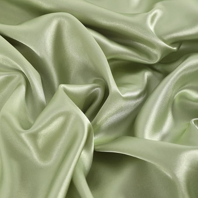 NTBAY 2 Pack Satin King Pillowcases for Hair and Skin, Luxurious and Silky Pillow Cases with Envelope Closure, 20x36 Inches, Sage Green