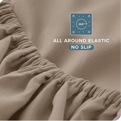 Bare Home Twin Sheet Set - 1800 Ultra-Soft Microfiber Twin Bed Sheets - Double Brushed - Deep Pockets - Easy Fit - 3 Piece Set - Bedding Sheets & Pillowcases (Twin, Pebble)