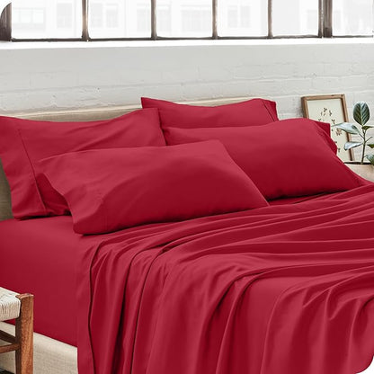 Bare Home Microfiber King Size Pillowcases - 4 Pack, Red, 20x40
