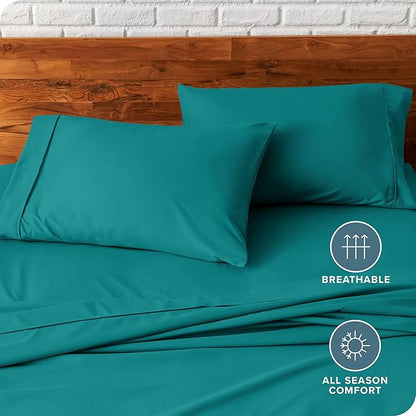 Bare Home Microfiber Pillow Cases - Standard/Queen Size Set of 2 - Cooling Pillowcases - Double Brushed - Emerald Pillowcases 2 Pack - Easy Care (Standard Pillowcase Set of 2, Emerald)