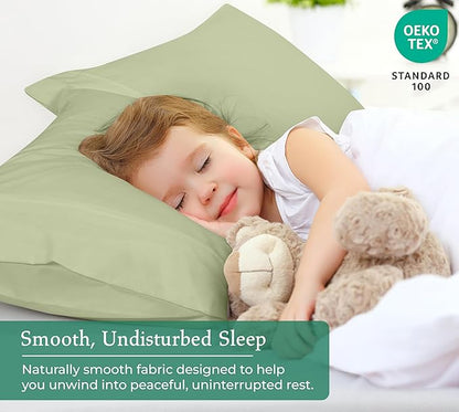 Royale Linens Standard Pillowcase Set of 2 - Bed Pillow Cover - 20"x26" - Sage Green Pillowcases - 1800 Brushed Microfiber, Wrinkle & Fade Resistant - Soft & Cozy- Standard Size Pillow Case (STD,Sage)