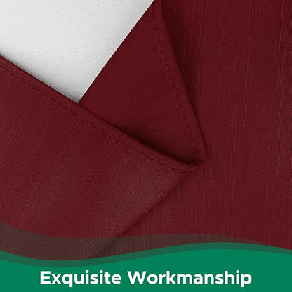 Biscaynebay Wrap Around Bed Skirts for Queen Size Beds 18" Drop, Burgundy Adjustable Elastic Dust Ruffles Easy Fit Wrinkle Resistant Silky Luxurious Fabric Machine Washable