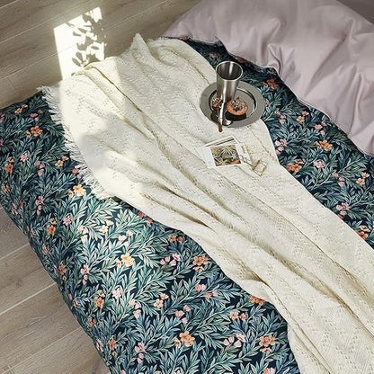 Cupocupa King Duvet Cover Set - 3 Piece Boho Floral Bedding, Ultra Soft Microfiber Vintage Garden Leaf Print - Includes 1 Duvet Cover (104"x90") and 2 Pillow Shams, Breathable & Fade Resistant