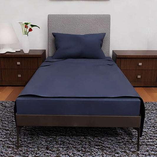 Twin XL Sheets - 3 Pcs Double Brushed Microfiber Cooling Set, Deep Pocket - Navy Blue