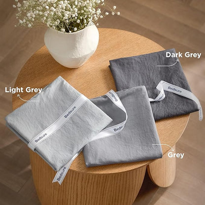 Bedsure King Comforter Set, Light Grey Soft Prewashed Bedding for All Seasons, 3 Pieces GentleSoft™ Bed Set, 1 Lightweight Comforter (104"x90") and 2 Pillowcases (20"x36")