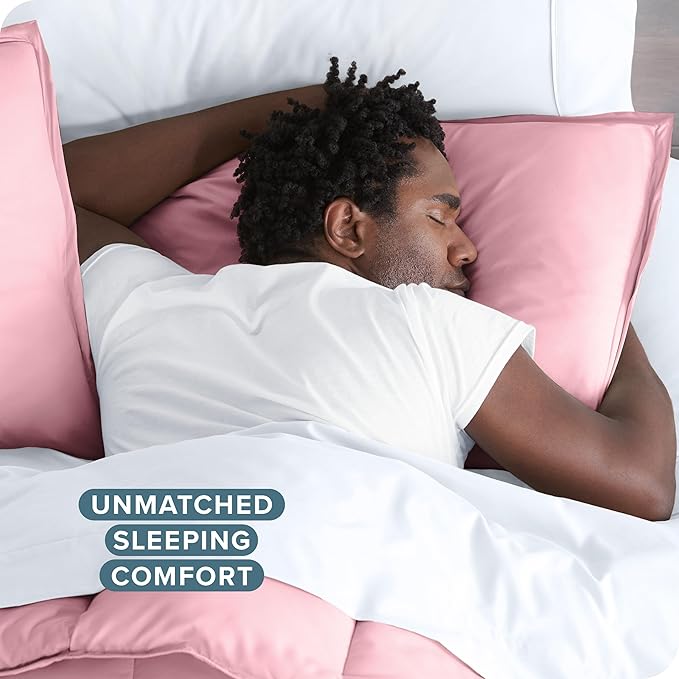 Bare Home Bedding Duvet Cover Extra Long Size - Premium 1800 Super Soft Collection - Lightweight, Cooling - Soft Breathable Bedding Duvet Cover (Twin/Twin XL, Light Pink)