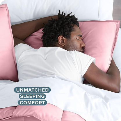 Bare Home Bedding Duvet Cover Extra Long Size - Premium 1800 Super Soft Collection - Lightweight, Cooling - Soft Breathable Bedding Duvet Cover (Twin/Twin XL, Light Pink)