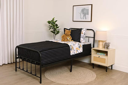 Beddy's Jungle Animal Themed Durable Zipper Bedding for Kids, Bed in a Bag, Black Striped Comforter & Animal Print Sheets, Includes 2 Pillowcases & 2 Pillow Shams, Easy to Make & Wash - Full
