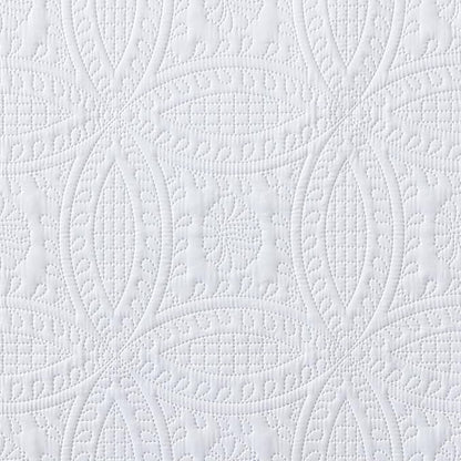 Chezmoi Collection 3 Piece 118 by 106" Austin Oversized Bedspread Coverlet Set, King, White