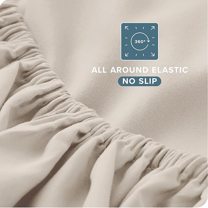 Bare Home Queen Sheet Set - 1800 Ultra-Soft Microfiber Queen Bed Sheets - Double Brushed - Deep Pockets - Easy Fit - 4 Piece Set - Bedding Sheets & Pillowcases (Queen, Wheat)