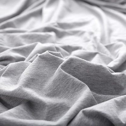PURE ERA Jersey Knit Pillowcases 100% T-Shirt Cotton Super Soft Comfy Breathable, Set of 2, Queen 20" x 30", Heathered Grey