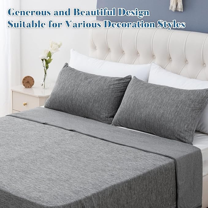 CHOSHOME Cooling Pillow Cases Zipper Pillow Covers Q-Max > 0.45 Zippered Pillowcases for Hot Sleepers, Soft, Breathable, Skin-Friendly, 2 Pack (Standard, 20" x 26", Grey)