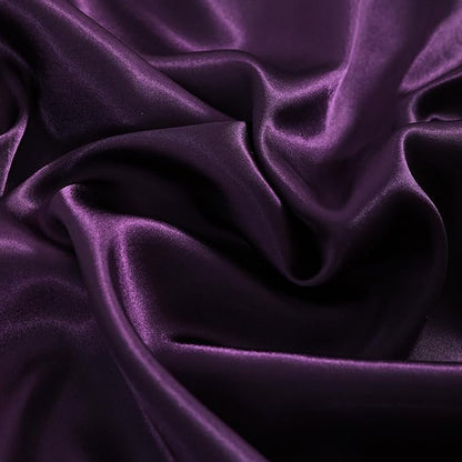 NTBAY 2 Pack Satin Standard Pillowcases for Hair and Skin, Luxurious and Silky Pillow Cases with Envelope Closure, 20x26 Inches, Eggplant Purple