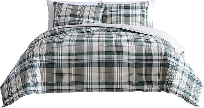 Eddie Bauer - Twin Comforter Set, Reversible Bedding with Matching Sham, Medium Weight, Dorm Essentials (Timbers Green)