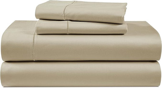 LANE LINEN 100% Egyptian Cotton Bed Sheets Full Size, 15 inch Deep Pocket Full Bedding Set, Naturally Temperature Regulating Cooling NO Pill Fade Resistant Cotton Sheets Full - Linen