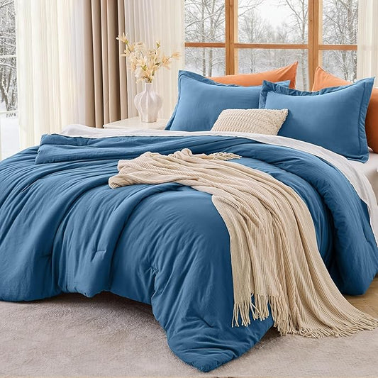 MUXHOMO Queen Comforter Set, All Season Ultra Soft Down Alternative Bedding - 3 Piece Lightweight Bed Set Includes 1 Comforter (90"x90") and 2 Pillow Shams (20"x26"), Teal