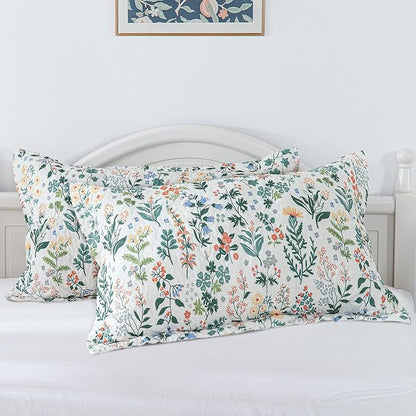 Travan 3-Piece Quilt Set Quilted Bedspread Lightweight Coverlet Set Garden Style Floral Printed Oversized Quilted Bedding Set with Shams for All Season, Exquisite, Queen Size