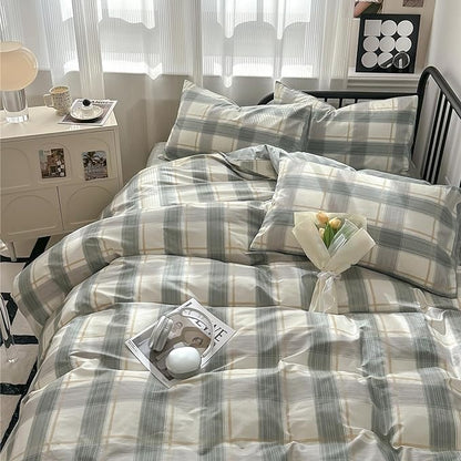 LifeTB Twin XL Comforter Set Geometric Checkered Plaid Bedding Comforter for All Seasons Boho Farmhouse Checkered Pattern Comforter Set Soft Lightweight Bedding Set for Men Boys Twin XL Size