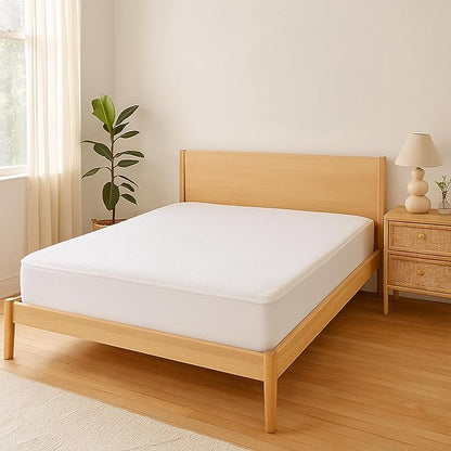 Snuze Soft Terry Mattress Protector – Twin Size, Waterproof Cover – Soft, Breathable, Machine Washable, Fits Up to 20” Deep Mattress