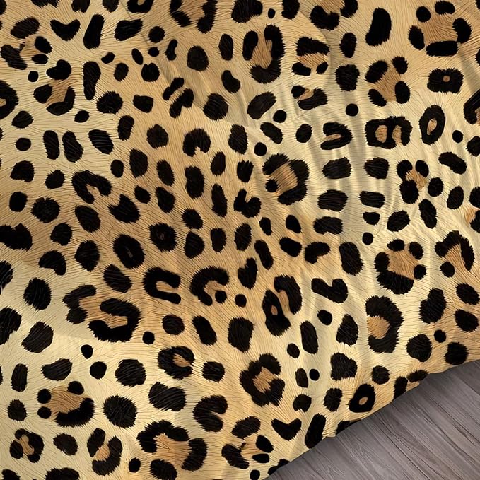 Leopard Print Bedding Set for Kids Twin Cheetah Print Comforter Set for Boys Girls Bedroom Quilt Bed Set 1 Comforter 1 Pillowcase