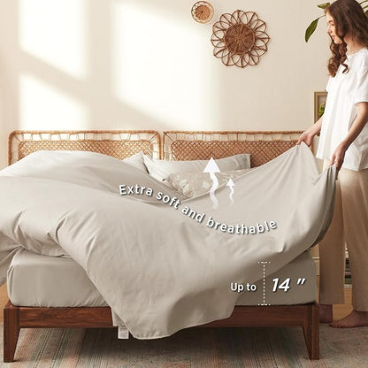 Bedsure King Size Comforter Set - 7 Pieces Floral Beige Soft Bedding Sets, King Bed in a Bag with Botanical Flowers Comforter, Sheets, Pillowcases & Shams