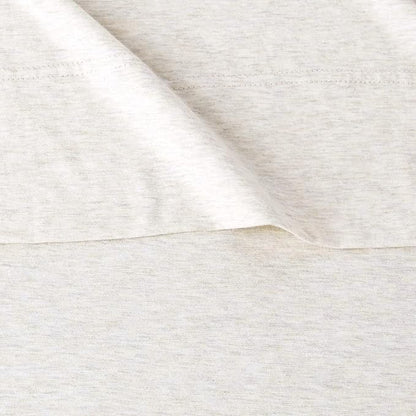 Amazon Basics 4 Piece Breathable 100% Cotton Jersey Knit Sheet Set, Stretchy Lightweight, Includes Flat and Fitted Sheets, Pillowcase, Full, Oatmeal