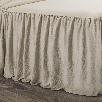 Lush Decor Ruffle Skirt Bedspread Set - 3-Piece Luxurious Farmhouse Bedding - Elegant Ruffle Detail - Timeless Style - Soft Lightweight Sheets - King, Neutral