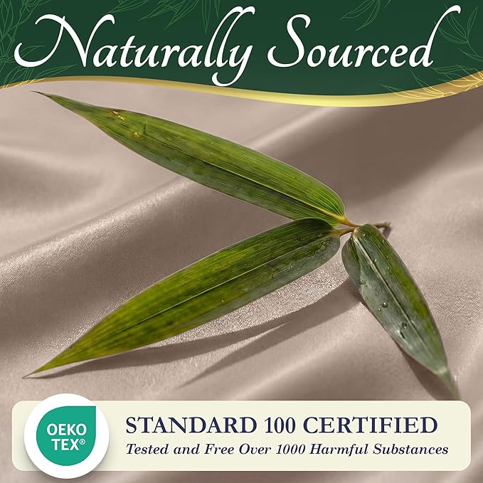 DECOLURE 100% Viscose Derived from Bamboo Sheets King Size - Luxury 6 Pc Naturally Cooling Sheets, Ultra Soft Bed Set - Deep 17" Pockets, Durable Double Stitching, Oeko Tex Standard (Taupe)