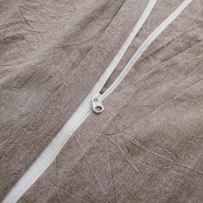 100% Cotton Duvet Cover Queen Size, Mauve Brown Linen-Like Natural Bedding Set with Zipper Closure (No Comforter), Queen Size, Duvet Cover (90"x90") x 1, Pillowsham(20"x26") x 2