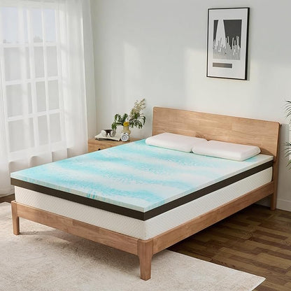Extra Firm Mattress Topper California King Size 3 Inch, Pain Relieving Foam Bed Topper for Extra Support, Gel Memory Foam&High-Density Foam Mattress Pad, CertiPUR-US Certified