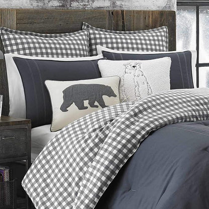 Eddie Bauer - Twin Comforter Set, Reversible Bedding with Matching Sham, Pre-Washed for Added Softness, Medium Weight, Dorm Essentials (Kingston Charcoal)