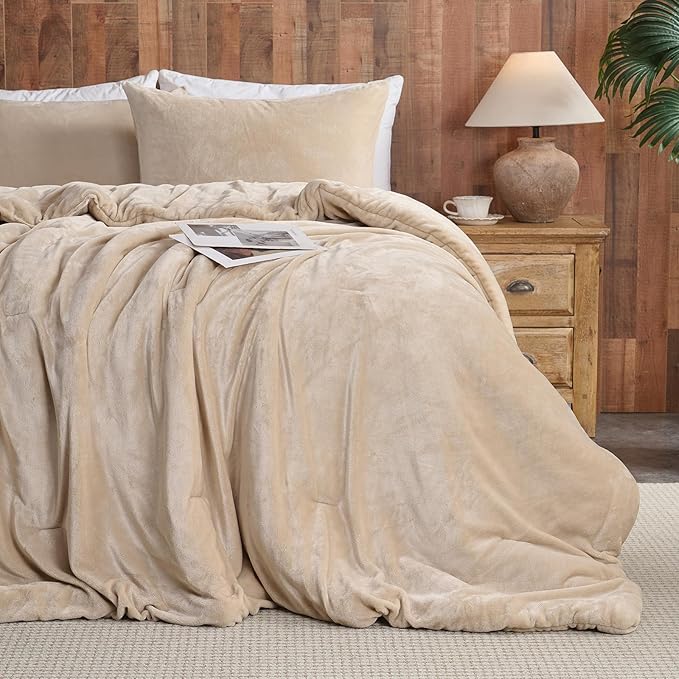 Wajade Full Size Comforter Set- 3 Pieces Khaki Bed in A Bag for All Seasons Bedding Set with 1 Comforters and 2 Pillowcases | All Seasons