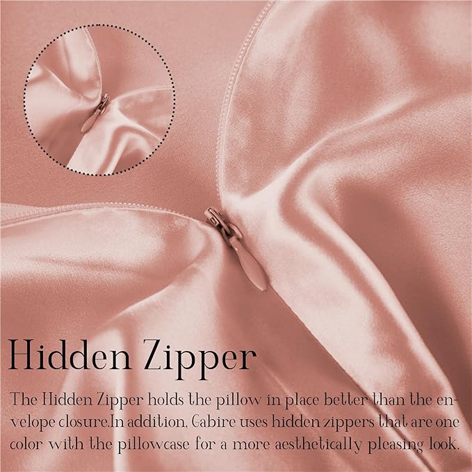 Mulberry Silk Pillowcase for Hair and Skin Prevent Acne Pillow Cases Both Sides Real Silk Pillowcases Organic Silk Pillowcase with Hidden Zipper, Coral Pink, King (20"×36")