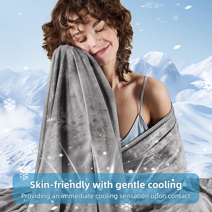 inhand Cooling Throw Blanket (50"x60"), Cooling Blankets for Hot Sleepers, Absorbs Heat to Keep Adults Cool for Summer Nights Sweats, Thin Cold Lightweight Blanket for Couch Bed, All Season Use