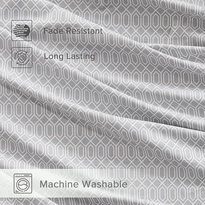 Comfort Spaces 100% Cotton Sheet Set Breathable, Lightweight, Soft with 14" Elastic Pocket Fits up to 16" Mattress, All Season Cozy Bedding, Matching Pillow Case, Queen Diamond Taupe 4 Piece