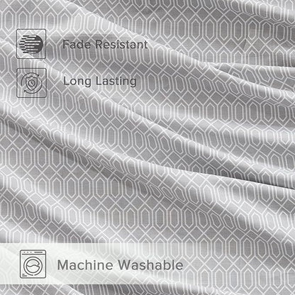 Comfort Spaces 100% Cotton Sheet Set Breathable, Lightweight, Soft with 14" Elastic Pocket Fits up to 16" Mattress, All Season Cozy Bedding, Matching Pillow Case, King Diamond Taupe 4 Piece