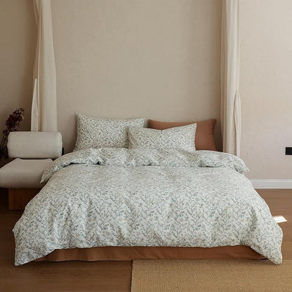Floral Comforter King Size Set Down Alternative Boho Bedding Set 100 Cotton All Season Puffy Girl Bedding Comforter Sets Coquette Lightweight Fluffy Cozy Bed Comforter with 2 Pillowcases